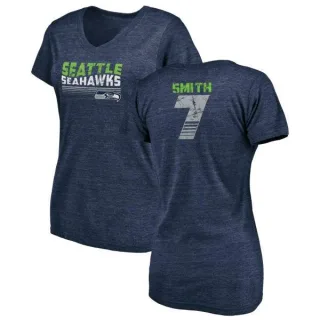 Geno Smith Women's Seattle Seahawks Retro Tri-Blend V-Neck T-Shirt - College Navy