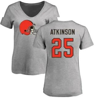 George Atkinson Women's Cleveland Browns Name & Number Logo Slim Fit T-Shirt - Ash