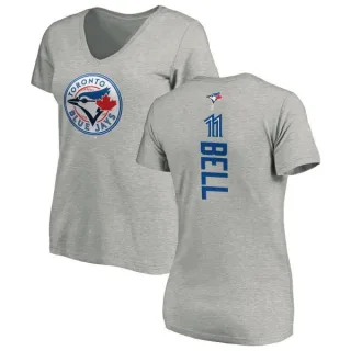 George Bell Women's Toronto Blue Jays Backer Slim Fit T-Shirt - Ash