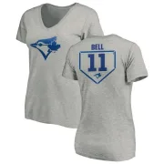 George Bell Women's Toronto Blue Jays RBI Slim Fit V-Neck T-Shirt - Heathered Gray