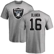 George Blanda Oakland Raiders Name & Number Logo T-Shirt - Ash