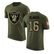 George Blanda Oakland Raiders Olive Salute to Service Legend T-Shirt