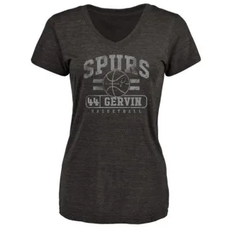 George Gervin Women's San Antonio Spurs Black Baseline Tri-Blend T-Shirt