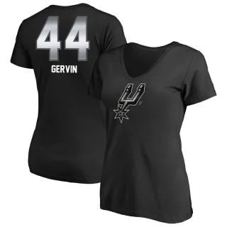 George Gervin Women's San Antonio Spurs Black Midnight Mascot T-Shirt