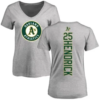 George Hendrick Women's Oakland Athletics Backer Slim Fit T-Shirt - Ash