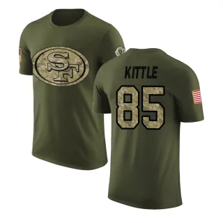 George Kittle San Francisco 49ers Olive Salute to Service Legend T-Shirt