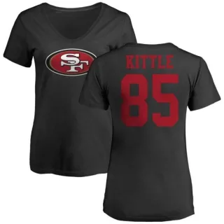 George Kittle Women's San Francisco 49ers Name & Number Logo Slim Fit T-Shirt - Black
