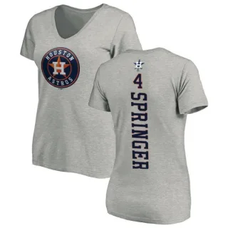 George Springer Women's Houston Astros Backer Slim Fit T-Shirt - Ash