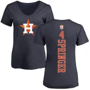 George Springer Women's Houston Astros Backer Slim Fit T-Shirt - Navy