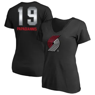 Georgios Papagiannis Women's Portland Trail Blazers Black Midnight Mascot T-Shirt