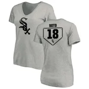 Geovany Soto Women's Chicago White Sox RBI Slim Fit V-Neck T-Shirt - Heathered Gray