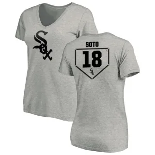 Geovany Soto Women's Chicago White Sox RBI Slim Fit V-Neck T-Shirt - Heathered Gray