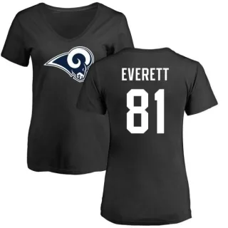 Gerald Everett Women's Los Angeles Rams Name & Number Logo Slim Fit T-Shirt - Black