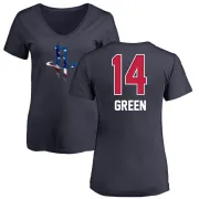 Gerald Green Women's Houston Rockets Navy Name and Number Banner Wave V-Neck T-Shirt