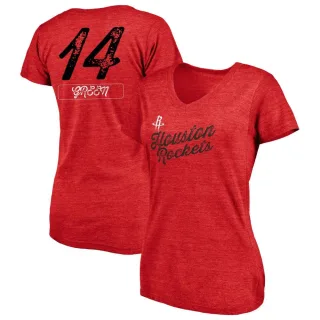 Gerald Green Women's Houston Rockets Red Sideline Tri-Blend V-Neck T-Shirt