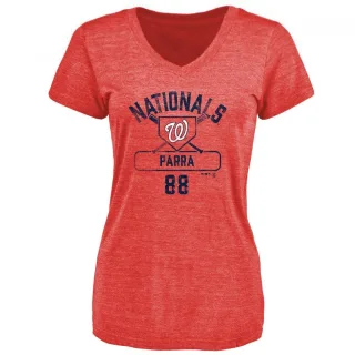 Gerardo Parra Women's Washington Nationals Base Runner Tri-Blend T-Shirt - Red