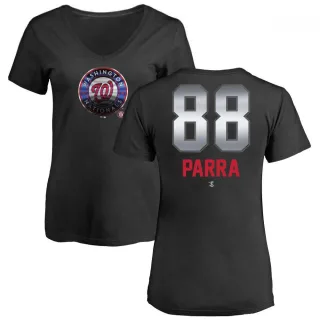 Gerardo Parra Women's Washington Nationals Midnight Mascot V-Neck T-Shirt - Black