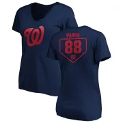 Gerardo Parra Women's Washington Nationals RBI Slim Fit V-Neck T-Shirt - Navy