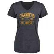 Geremy Davis Women's Los Angeles Chargers Flanker Tri-Blend T-Shirt - Navy