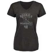 German Marquez Women's Colorado Rockies Base Runner Tri-Blend T-Shirt - Black