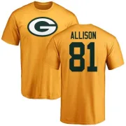 Geronimo Allison Green Bay Packers Name & Number Logo T-Shirt - Gold