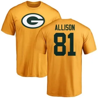 Geronimo Allison Green Bay Packers Name & Number Logo T-Shirt - Gold