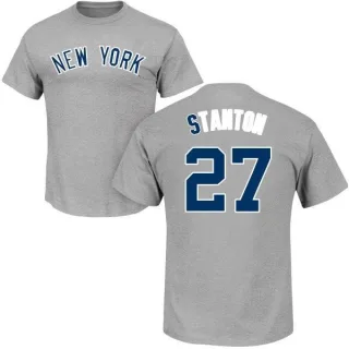 Giancarlo Stanton New York Yankees Name & Number T-Shirt - Gray