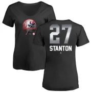 Giancarlo Stanton Women's New York Yankees Midnight Mascot V-Neck T-Shirt - Black