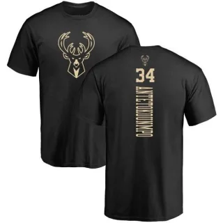 Giannis Antetokounmpo Milwaukee Bucks Black One Color Backer T-Shirt