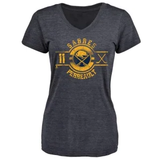 Gilbert Perreault Women's Buffalo Sabres Insignia Tri-Blend T-Shirt - Navy