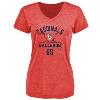 Giovanny Gallegos Women's St. Louis Cardinals Base Runner Tri-Blend T-Shirt - Red