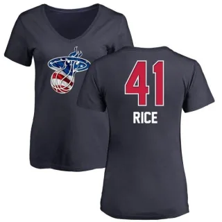 Glen Rice Women's Miami Heat Navy Name and Number Banner Wave V-Neck T-Shirt