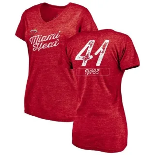 Glen Rice Women's Miami Heat Red Sideline Tri-Blend V-Neck T-Shirt