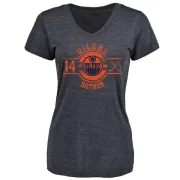 Glen Sather Women's Edmonton Oilers Insignia Tri-Blend V-Neck T-Shirt - Navy