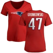 Glenn Gronkowski Women's New England Patriots Name & Number Logo Slim Fit T-Shirt - Red