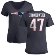 Glenn Gronkowski Women's New England Patriots Name & Number Logo T-Shirt - Navy