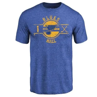 Glenn Hall St. Louis Blues Insignia Tri-Blend T-Shirt - Royal