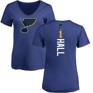 Glenn Hall Women's St. Louis Blues Backer T-Shirt - Blue