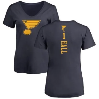 Glenn Hall Women's St. Louis Blues One Color Backer T-Shirt - Navy