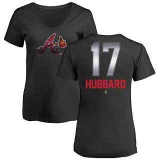 Glenn Hubbard Women's Atlanta Braves Midnight Mascot V-Neck T-Shirt - Black