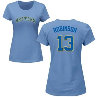 Glenn Robinson Women's Milwaukee Brewers Name & Number T-Shirt - Light Blue