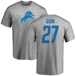 Glover Quin Detroit Lions Name & Number Logo T-Shirt - Ash