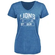 Glover Quin Women's Detroit Lions Flanker Tri-Blend T-Shirt - Blue