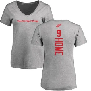 Gordie Howe Women's Detroit Red Wings Backer T-Shirt - Ash