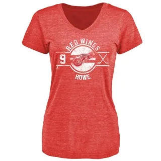 Gordie Howe Women's Detroit Red Wings Insignia Tri-Blend T-Shirt - Red