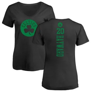Gordon Hayward Women's Boston Celtics Black One Color Backer Slim-Fit V-Neck T-Shirt