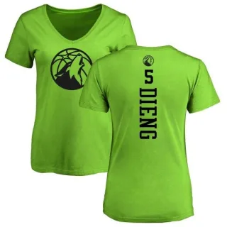 Gorgui Dieng Women's Minnesota Timberwolves Neon Green One Color Backer Slim-Fit V-Neck T-Shirt