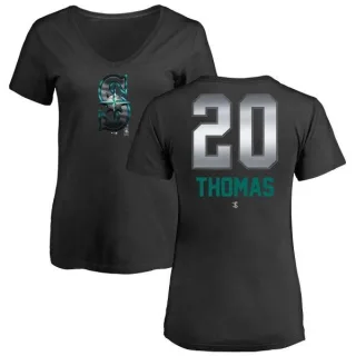 Gorman Thomas Women's Seattle Mariners Midnight Mascot V-Neck T-Shirt - Black