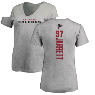 Grady Jarrett Women's Atlanta Falcons Backer V-Neck T-Shirt - Ash