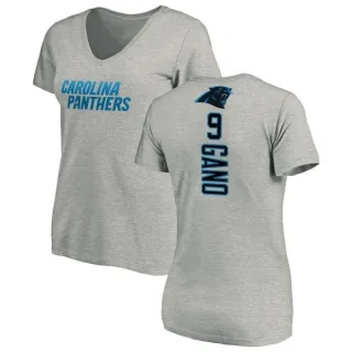 Graham Gano Women's Carolina Panthers Backer V-Neck T-Shirt - Ash